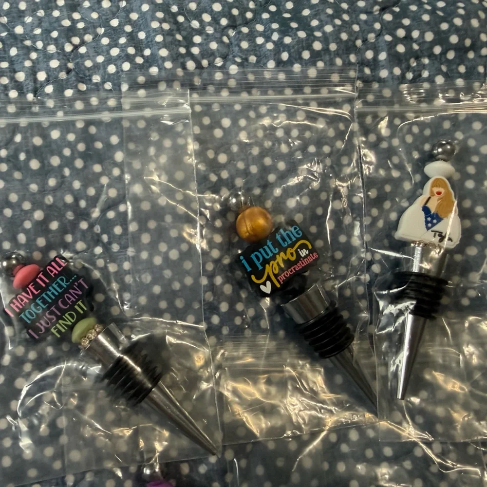 Colorful Wine Bottle Stoppers Set - Perfect Party Favors (set of 6)